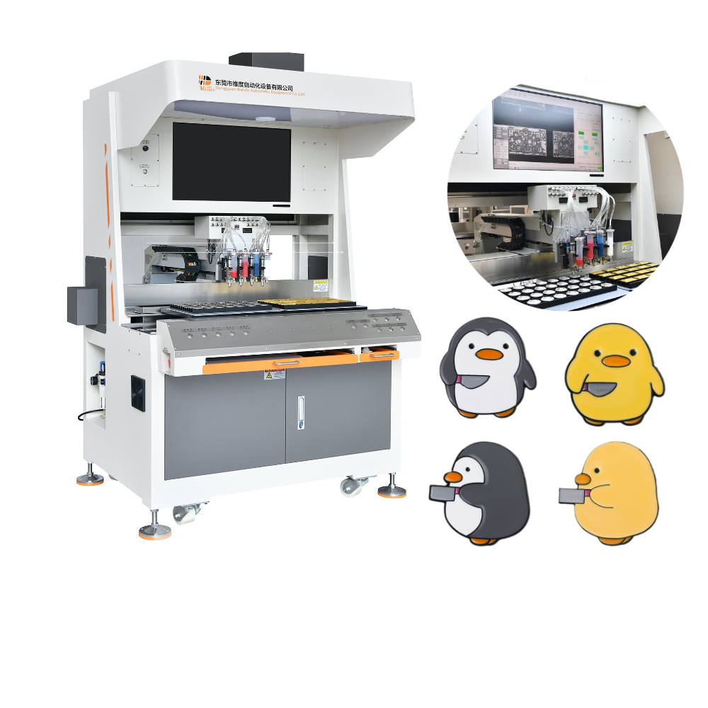 custom backpack enamel pin badge filling machine